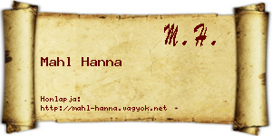 Mahl Hanna névjegykártya